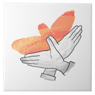 Hand Silhouet Arend Oranje Tegeltje
