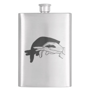 Hand Silhouette Anteater Heupfles