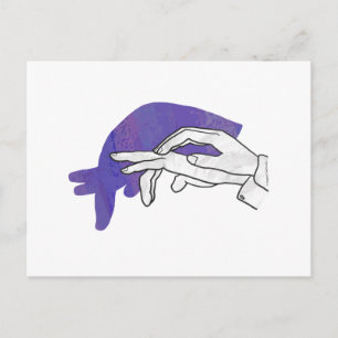 Hand Silhouette Anteater Paars Briefkaart