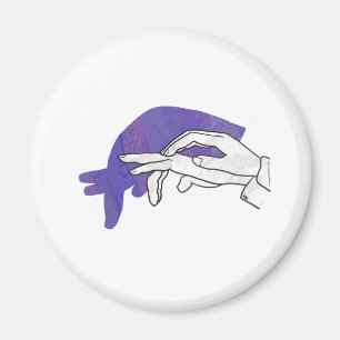 Hand Silhouette Anteater Paars Magneet