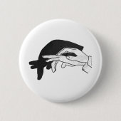 Hand Silhouette Anteater Ronde Button 5,7 Cm (Voorkant)