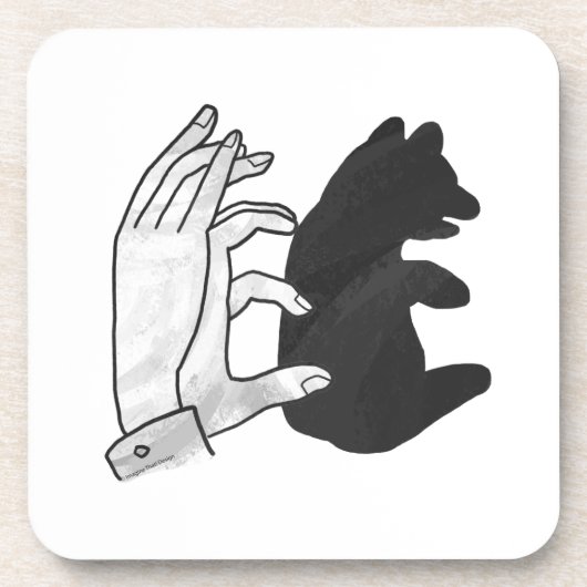 Hand Silhouette Beer Cub Bier Onderzetter (Voorkant)