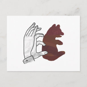 Hand Silhouette Beer Cub Brown Briefkaart