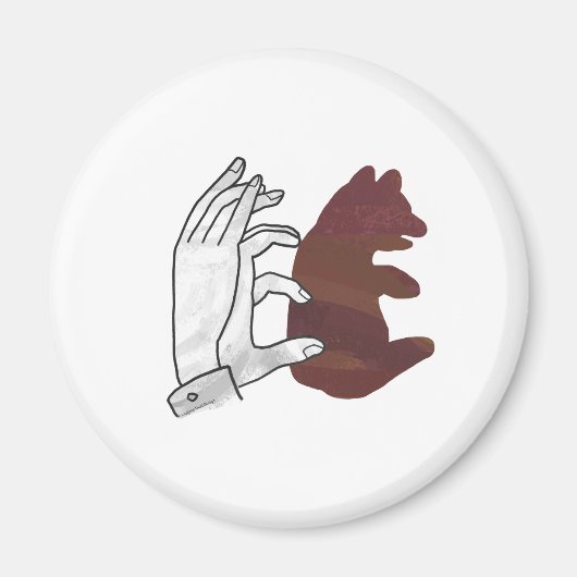 Hand Silhouette Beer Cub Brown Magneet (Voorkant)