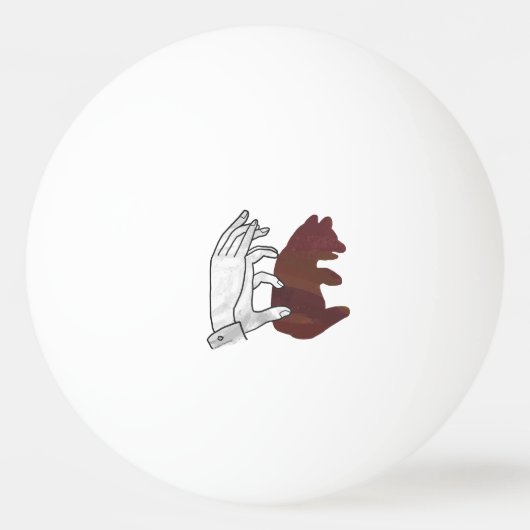 Hand Silhouette Beer Cub Brown Pingpongballen (Voorkant)