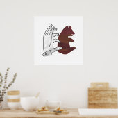 Hand Silhouette Beer Cub Brown Poster (Keuken)