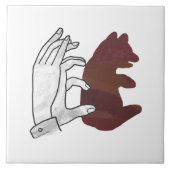 Hand Silhouette Beer Cub Brown Tegeltje (Voorkant)