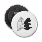 Hand Silhouette Beer Cub Button Flesopener (Voorkant)