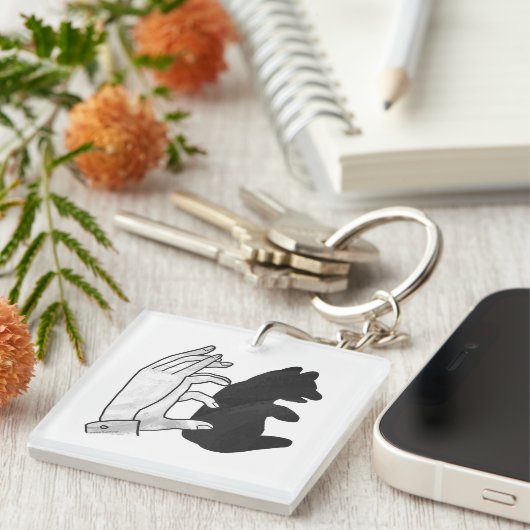 Hand Silhouette Beer Cub Sleutelhanger (Voorkant Rechts)