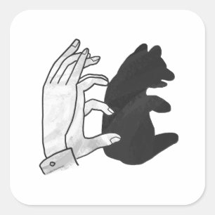 Hand Silhouette Beer Cub Vierkante Sticker