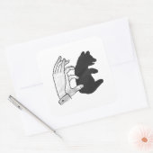 Hand Silhouette Beer Cub Vierkante Sticker (Envelop)