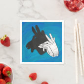 Hand Silhouette Billy Goat Blue Servet (Insitu)