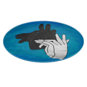 Hand Silhouette Billy Goat Blue Snijplank
