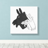 Hand Silhouette Billy Goat Canvas Afdruk (Insitu (Houten vloer))