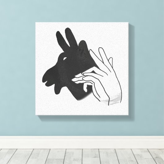 Hand Silhouette Billy Goat Canvas Afdruk (Insitu (Houten vloer))