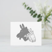Hand Silhouette Billy Goat Gray Briefkaart (Staand voorkant)