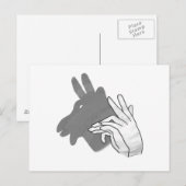 Hand Silhouette Billy Goat Gray Briefkaart (Voorkant / Achterkant)