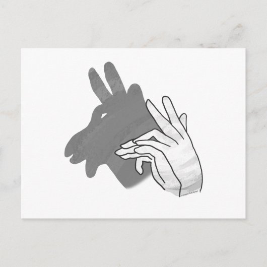 Hand Silhouette Billy Goat Gray Briefkaart (Voorkant)