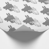 Hand Silhouette Billy Goat Gray Cadeaupapier (Hoek)