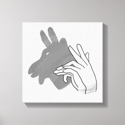 Hand Silhouette Billy Goat Gray Canvas Afdruk (Voorkant)