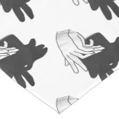 Hand Silhouette Billy Goat Gray Korte Tafelloper (Hoek)