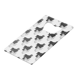 Hand Silhouette Billy Goat Gray Kredietkaart Flessenopener