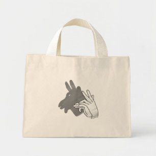 Hand Silhouette Billy Goat Gray Mini Tote Bag
