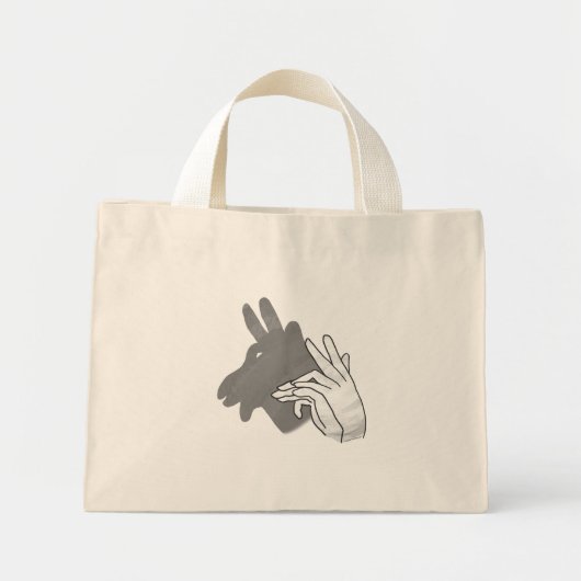 Hand Silhouette Billy Goat Gray Mini Tote Bag (Voorkant)