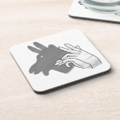 Hand Silhouette Billy Goat Gray Onderzetter (Linkerzijde)