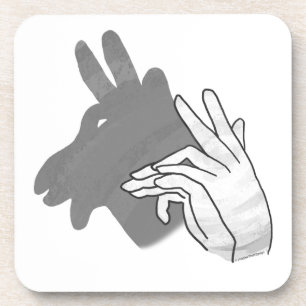 Hand Silhouette Billy Goat Gray Onderzetter