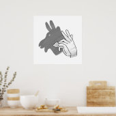 Hand Silhouette Billy Goat Gray Poster (Keuken)