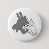Hand Silhouette Billy Goat Gray Ronde Button 5,7 Cm (Voorkant)