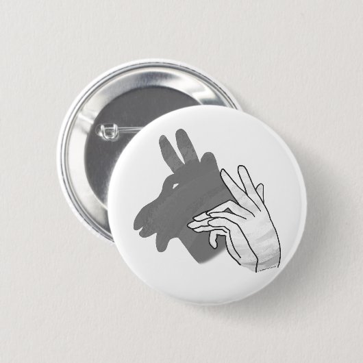 Hand Silhouette Billy Goat Gray Ronde Button 5,7 Cm (Voorkant /achterkant)
