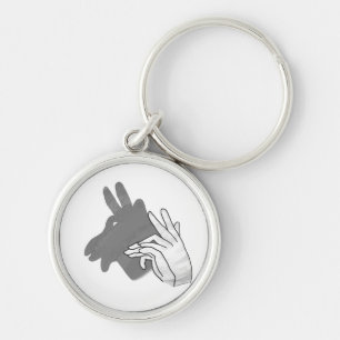 Hand Silhouette Billy Goat Gray Sleutelhanger