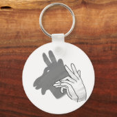 Hand Silhouette Billy Goat Gray Sleutelhanger (Voorkant)
