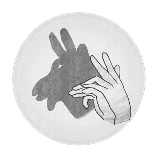 Hand Silhouette Billy Goat Gray Snijplank (Voorkant)