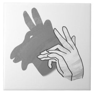 Hand Silhouette Billy Goat Gray Tegeltje