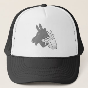 Hand Silhouette Billy Goat Gray Trucker Pet