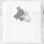 Hand Silhouette Billy Goat Gray Vierkante Sticker (Tas)