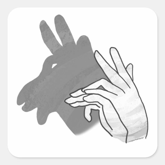 Hand Silhouette Billy Goat Gray Vierkante Sticker (Voorkant)