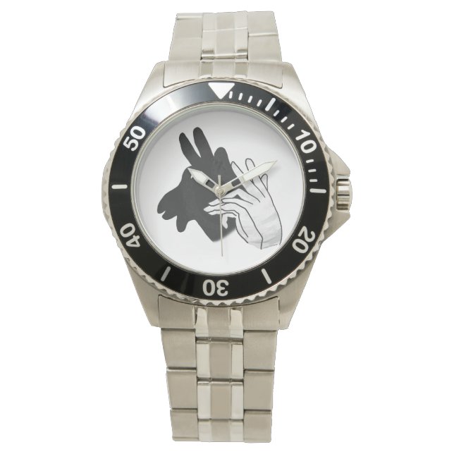 Hand Silhouette Billy Goat Horloge (Voorkant)