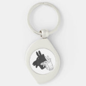 Hand Silhouette Billy Goat Sleutelhanger (Voorkant)