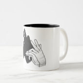 Hand Silhouette Billy Goat Tweekleurige Koffiemok (Voorkant rechts)