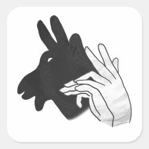 Hand Silhouette Billy Goat Vierkante Sticker