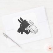 Hand Silhouette Billy Goat Vierkante Sticker (Envelop)