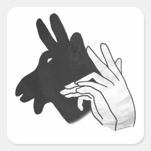 Hand Silhouette Billy Goat Vierkante Sticker