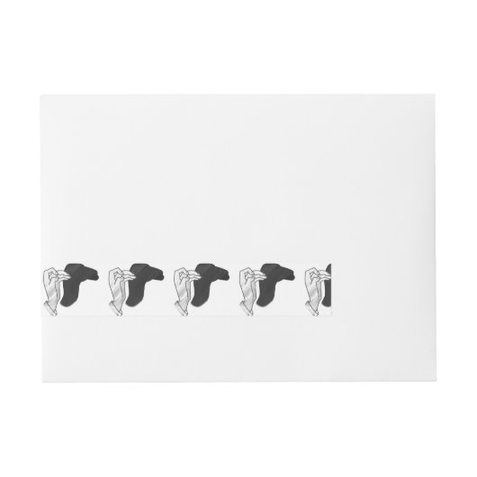 Hand Silhouette Camel Adreslabel Wikkel (Voorkant)