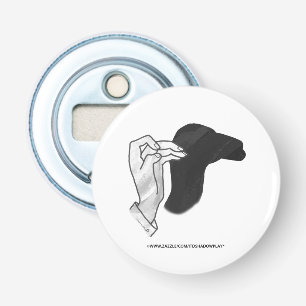 Hand Silhouette Camel Button Flesopener