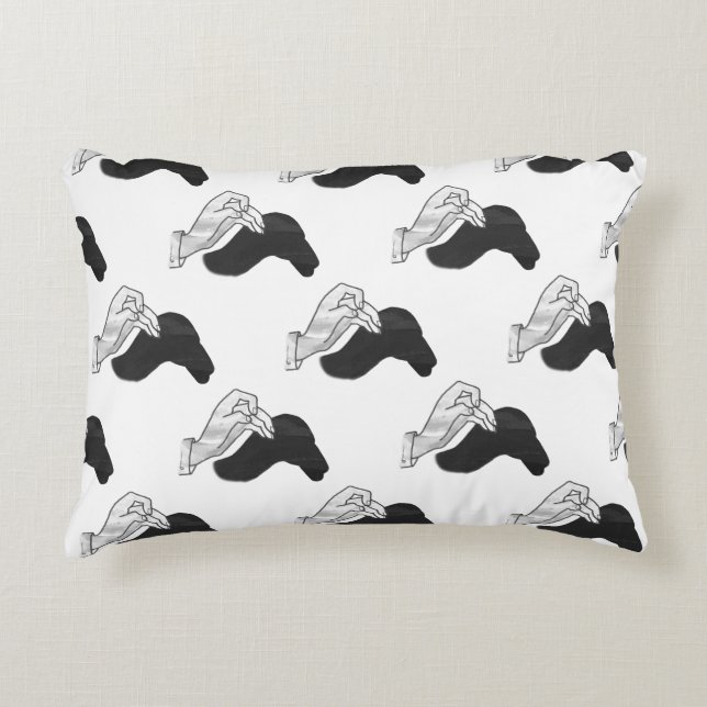 Hand Silhouette Camel Decoratief Kussen (Voorkant)