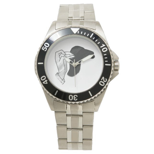 Hand Silhouette Camel Horloge (Voorkant)